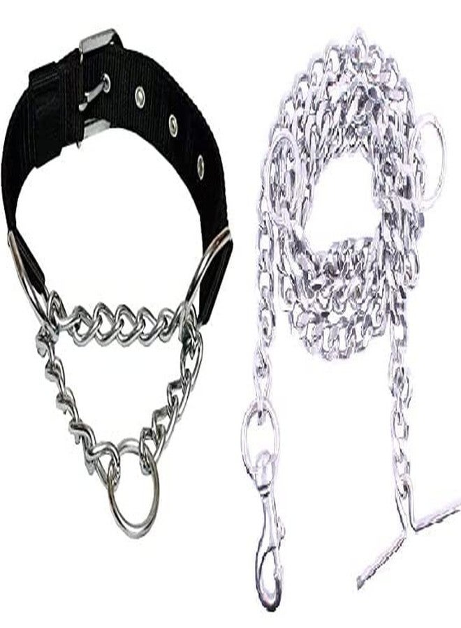 Smart Pups Half Collar Half Chain with 8no Chain Combo Pack Colour in (Black) - Image 1